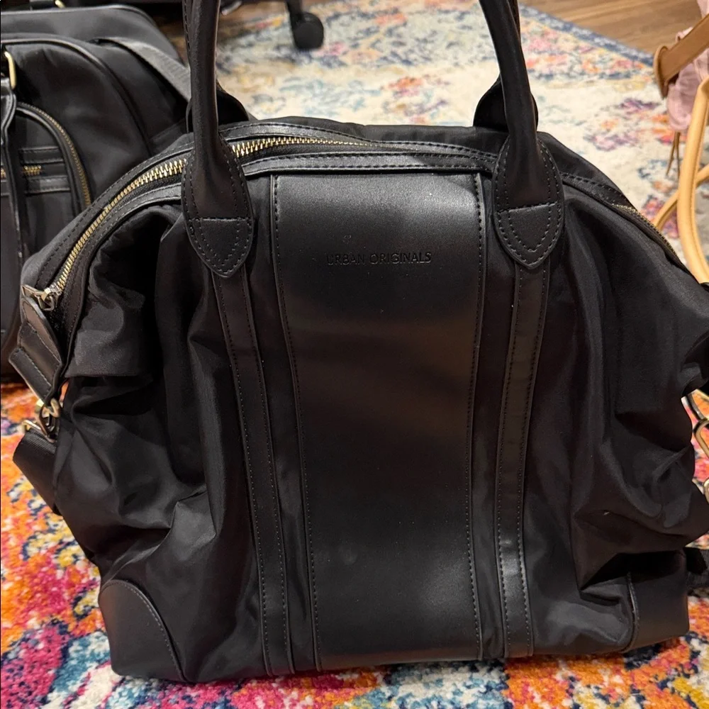 Urban Originals Black Vegan Leather and Nylon Travel Bags - Picture 2 of 14